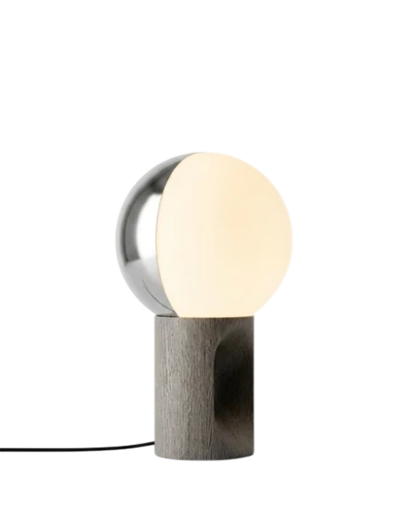 Penta - Je Suis Lampada da Tavolo - Bianco Argento / Rovere Naturale