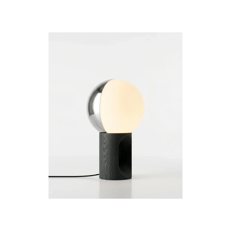 Penta - Je Suis Lampada da Tavolo - Bianco Argento / Rovere Antracite