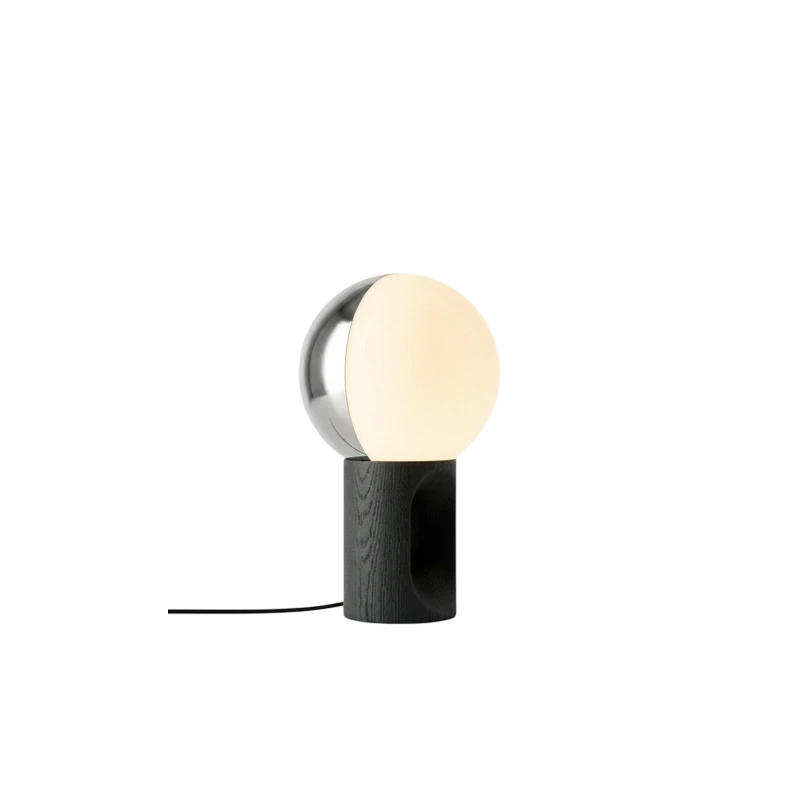 Penta - Je Suis Lampada da Tavolo - Bianco Argento / Rovere Antracite