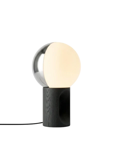 Penta - Je Suis Lampada da Tavolo - Bianco Argento / Rovere Antracite