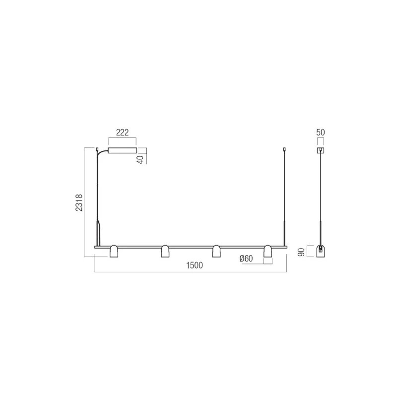 Redo Group - Kobe Lampada a Sospensione - Nero Opaco / Silver Coffee