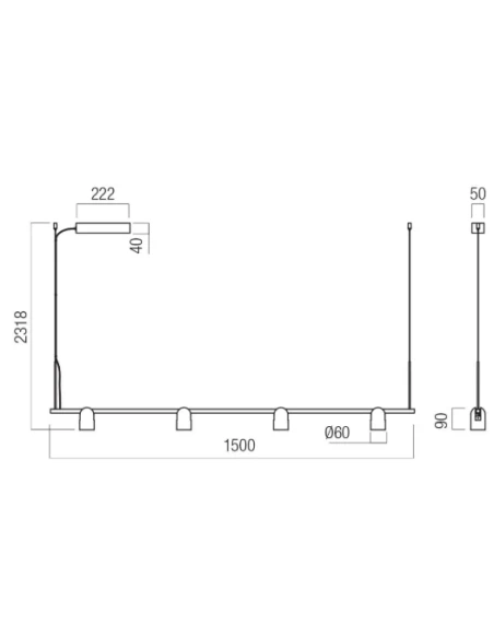 Redo Group - Kobe Lampada a Sospensione - Nero Opaco / Silver Coffee