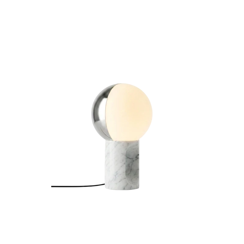 Penta - Je Suis Lampada da Tavolo - Bianco Argento / Marmo Bianco Carrara