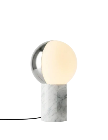 Penta - Je Suis Lampada da Tavolo - Bianco Argento / Marmo Bianco Carrara