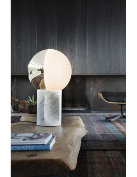 Penta - Je Suis Table Lamp - White Silver / White Carrara Marble