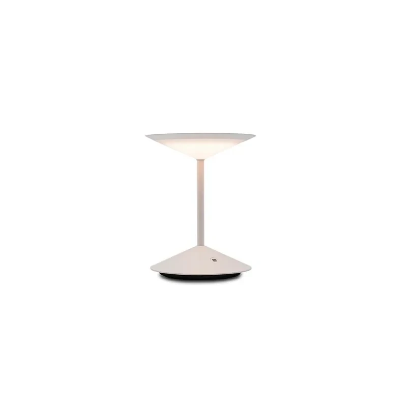 Penta - Narciso Lampada da Tavolo Ricaricabile - Bianco Opaco