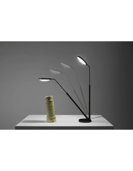 Penta - Spoon Adjustable Table Lamp - Black / Black Braided Leather