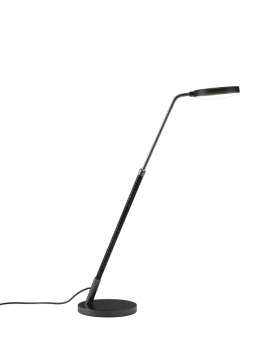 Penta - Spoon Lampada da Tavolo Regolabile - Nero / Cuoio Intrecciato Nero