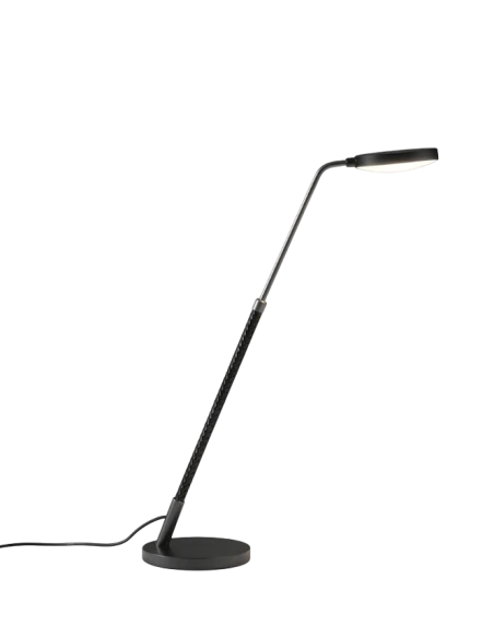 Penta - Spoon Adjustable Table Lamp - Black / Black Braided Leather