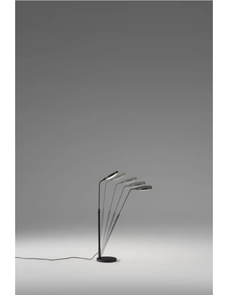 Penta - Spoon Adjustable Table Lamp - Black / Cognac Braided Leather