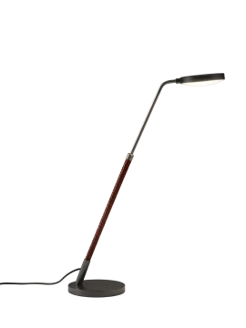 Penta - Spoon Adjustable Table Lamp - Black / Cognac Braided Leather