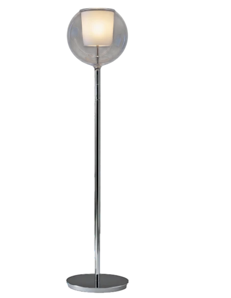 Penta - Glo Floor Lamp - Polished Chrome / Transparent