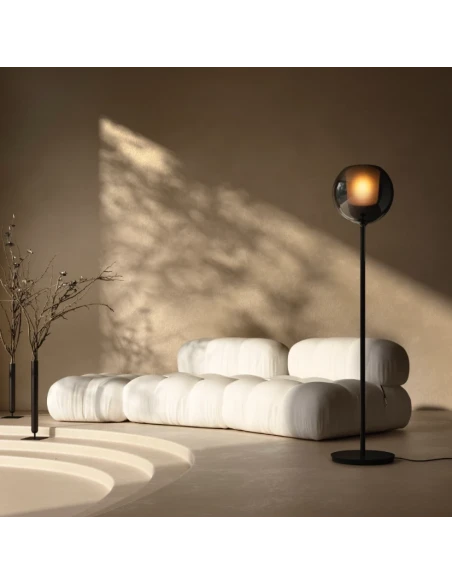 Penta - Glo Floor Lamp - Matte Black / Mirrored Black