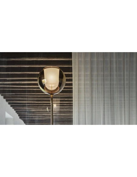 Penta - Glo Lampada Da Terra - Nero Opaco / Nero Specchiato