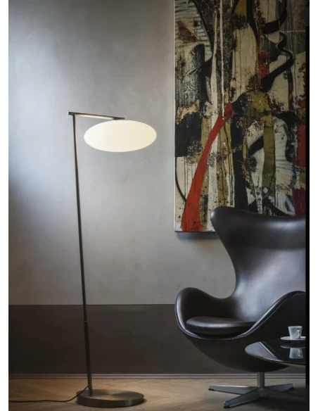 Penta - Mamì Lampada da Terra - Bronzo Spazzolato / Bianco Acidato
