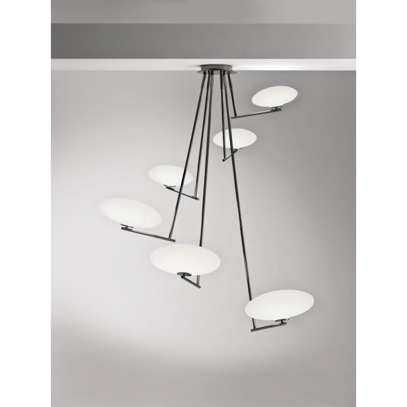 Penta - Mamì Maxi Lampada a Sospensione Verticale - Nero Opaco / Bianco Acidato