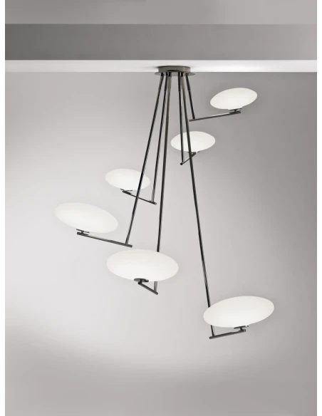 Penta - Mamì Maxi Vertical Pendant Lamp - Matte Black / Acid-Etched White