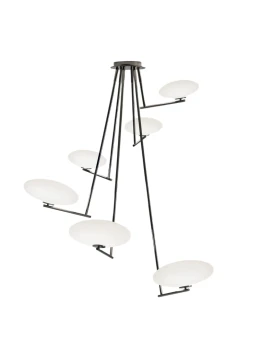 Penta - Mamì Maxi Lampada a Sospensione Verticale - Nero Opaco / Bianco Acidato