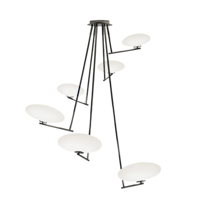 Penta - Mamì Maxi Lampada a Sospensione Verticale - Nero Opaco / Bianco Acidato