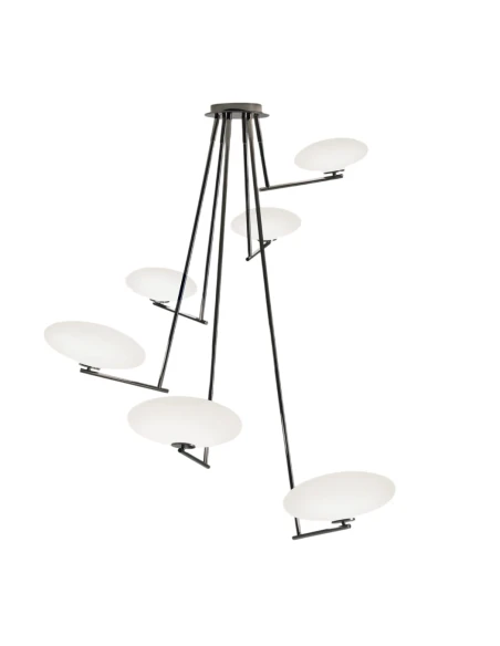 Penta - Mamì Maxi Lampada a Sospensione Verticale - Nero Opaco / Bianco Acidato