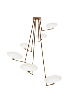 Penta - Mamì Maxi Lampada a Sospensione Verticale - Bronzo Spazzolato / Bianco Acidato