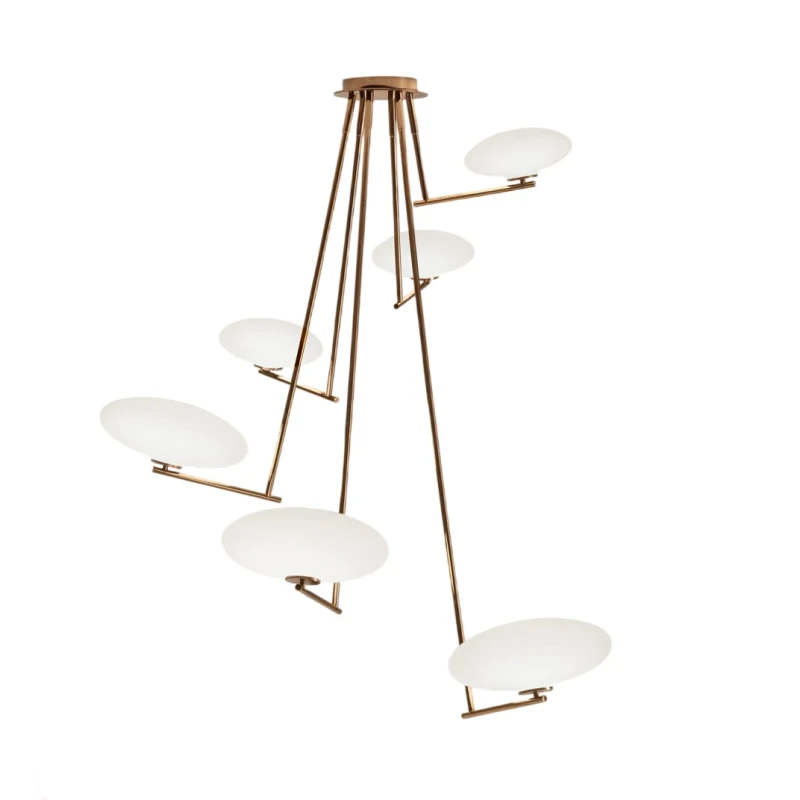 Penta - Mamì Maxi Lampada a Sospensione Verticale - Bronzo Spazzolato / Bianco Acidato
