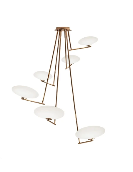 Penta - Mamì Maxi Vertical Pendant Lamp - Brushed Bronze / Acid-Etched White
