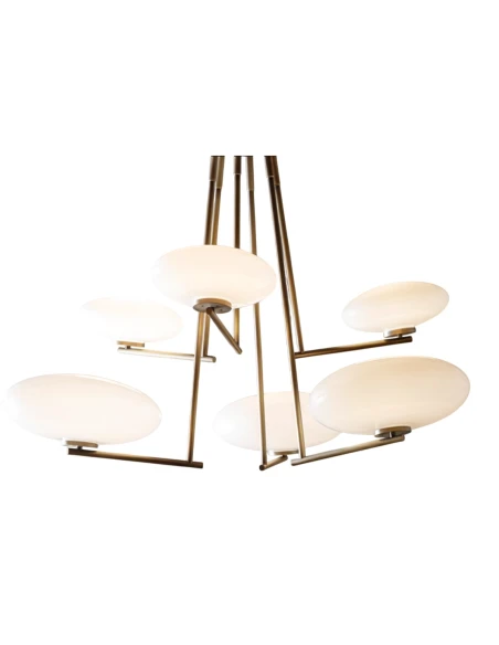 Penta - Mamì Large Lampada a Sospensione Verticale - Bronzo Spazzolato / Bianco Acidato