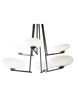 Penta - Mamì Large Lampada a Sospensione Verticale - Nero Opaco / Bianco Acidato