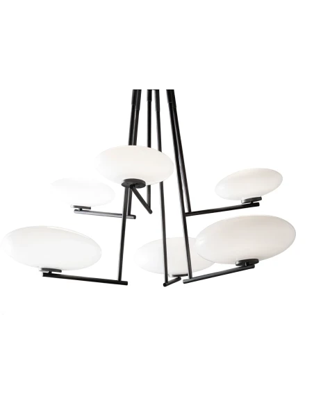 Penta - Mamì Large Vertical Pendant Lamp - Matte Black / Etched White