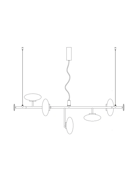 Penta - Mamì Horizontal Pendant Lamp - Matte Black / Acid-Etched White