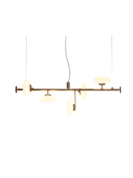 Penta - Mamì Horizontal Pendant Lamp - Brushed Bronze / Acid-Etched White