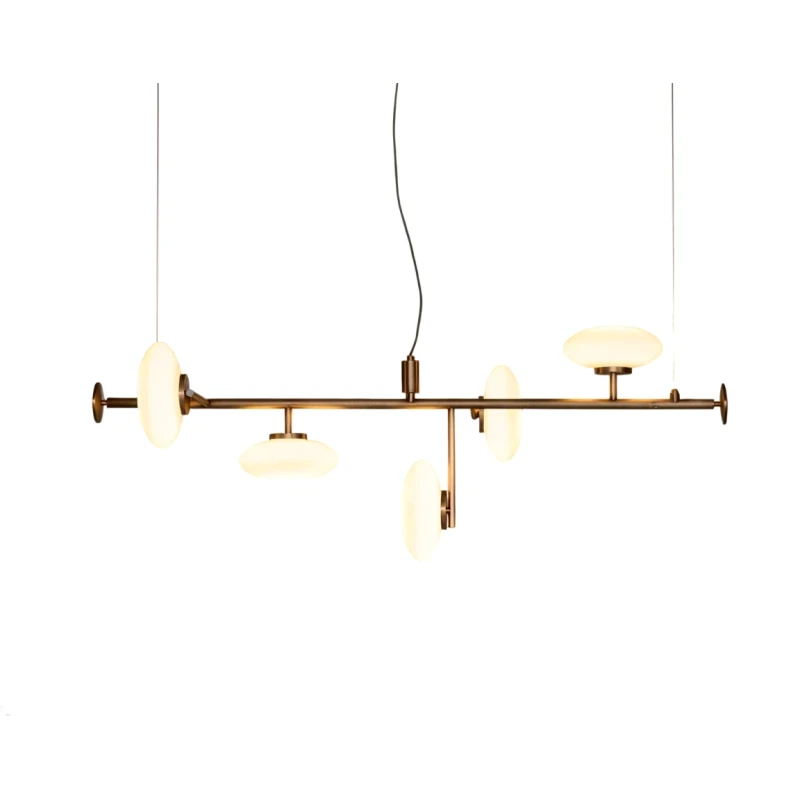 Penta - Mamì Horizontal Pendant Lamp - Brushed Bronze / Acid-Etched White