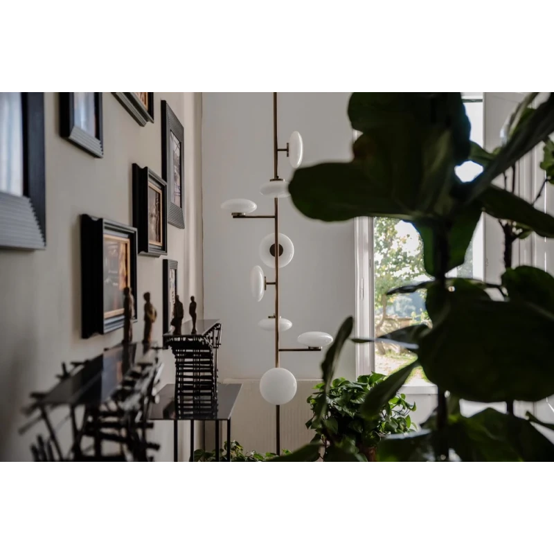 Penta - Mamì Lampada da Terra / Soffitto - Nero Opaco / Bianco Acidato