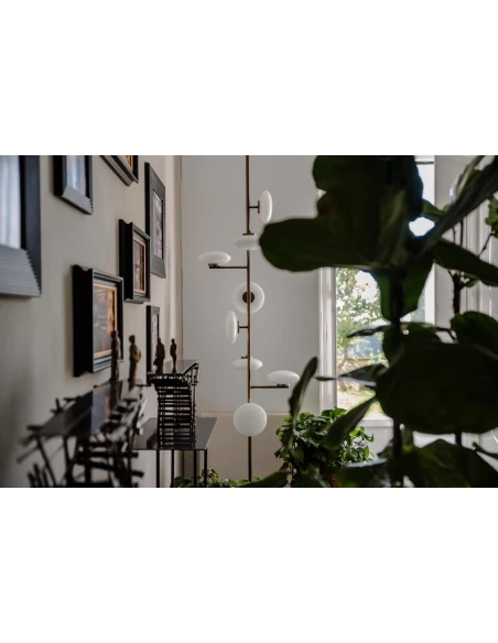 Penta - Mamì Lampada da Terra / Soffitto - Nero Opaco / Bianco Acidato