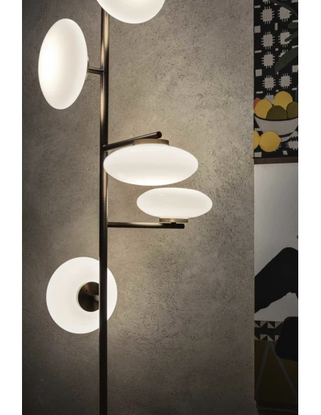 Penta - Mamì Lampada da Terra / Soffitto - Nero Opaco / Bianco Acidato