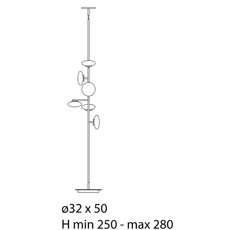Penta - Mamì Floor/Ceiling Lamp - Matte Black/Etched White