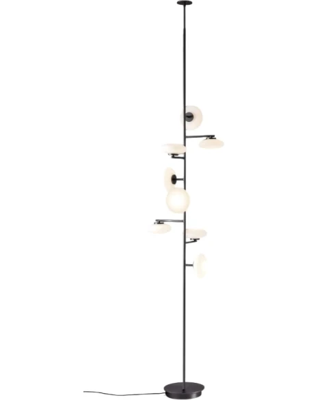 Penta - Mamì Lampada da Terra / Soffitto - Nero Opaco / Bianco Acidato