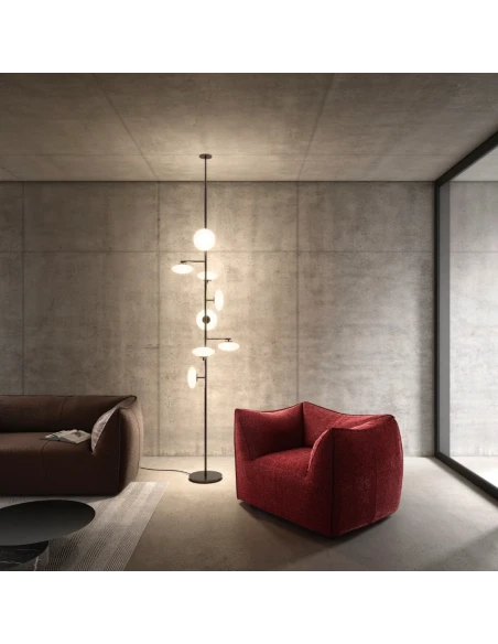 Penta - Mamì Floor/Ceiling Lamp - Brushed Bronze/Etched White