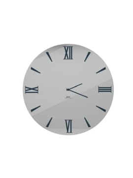 Ceart - Iris Mirror Wall Clock - Silver / Petrol