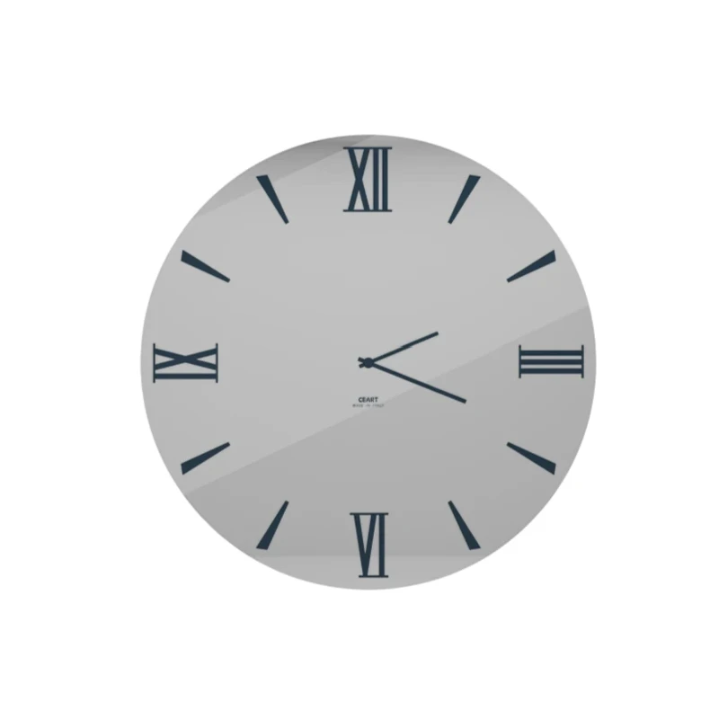 Ceart - Iris Mirror Wall Clock - Silver / Petrol
