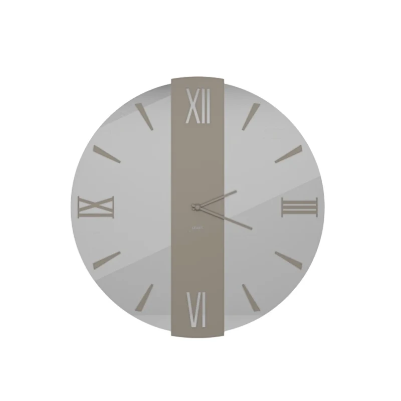 Ceart - Vega Mirror Wall Clock - Silver / Dove Grey