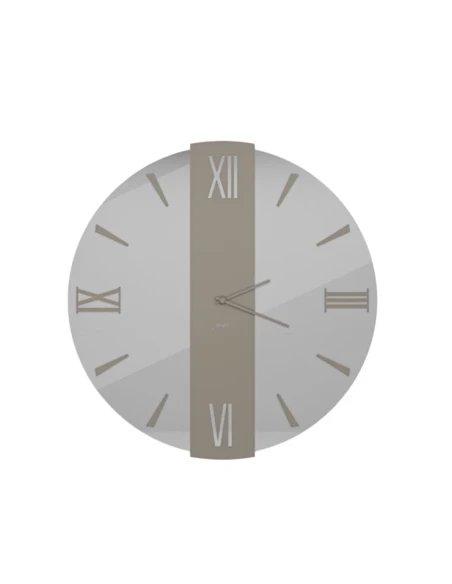 Ceart - Vega Mirror Wall Clock - Silver / Dove Grey