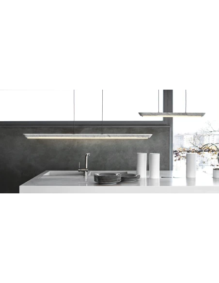 Penta - Woody Pendant Lamp - White Carrara Marble