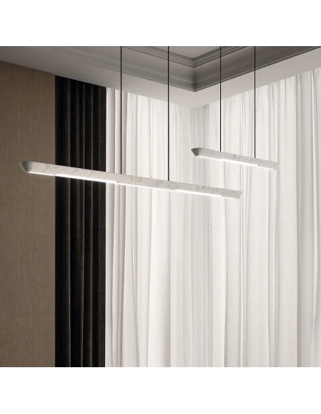 Penta - Woody Pendant Lamp - White Carrara Marble