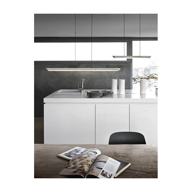 Penta - Woody Pendant Lamp - White Carrara Marble