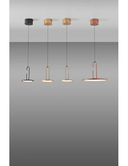 Penta - Clip Lampada a Sospensione Mini - Nero Opaco