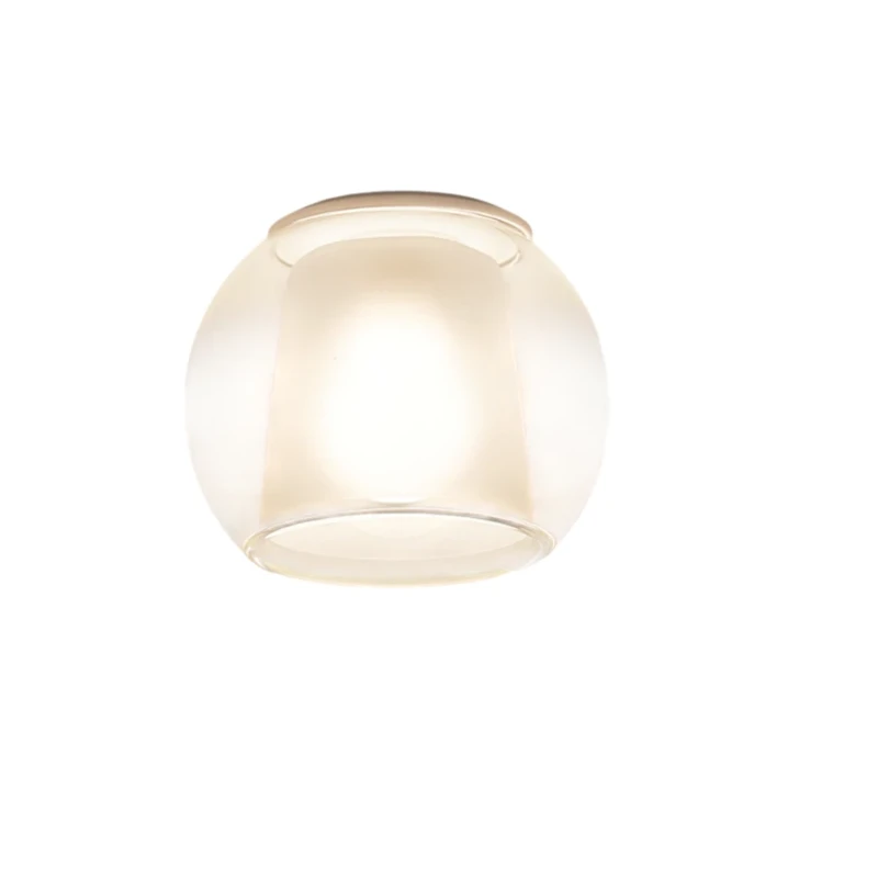 Penta - Glo Lampada Da Soffitto Media - Cromo Lucido e Bianco Opaco / Diffusore Trasparente