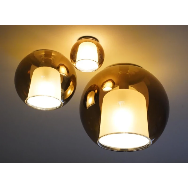 Penta - Glo Large Ceiling Lamp - Polished Chrome and Matt White / Transparent Diffuser
