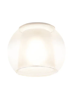 Penta - Glo Large Ceiling Lamp - Polished Chrome and Matt White / Transparent Diffuser